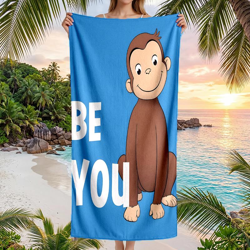 Curious George Fashion Beach Towel: Ideal for Summer Adventures Soft, absorbent and quick drying suitable for swimming and bathing