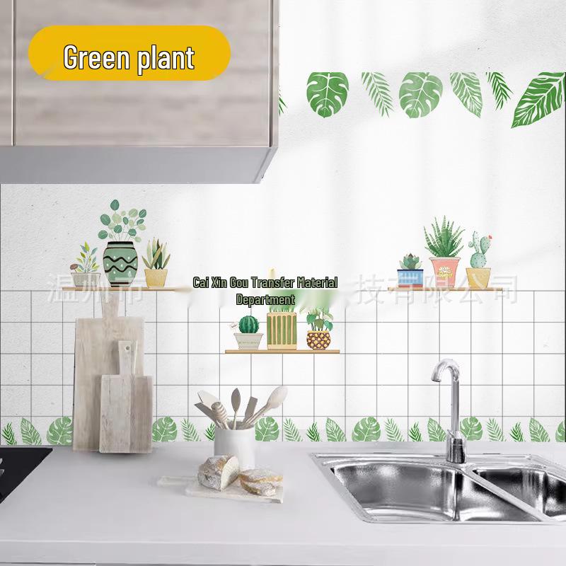 Oil-Proof Waterproof Kitchen Tile Stickers: Dirt-Resistant, Self-Adhesive Wallpaper for Stovetops and Cabinets