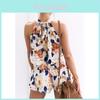 2 Piece Womens Holiday Mini Playsuits Ladies Beach Summer Floral Print Shorts
