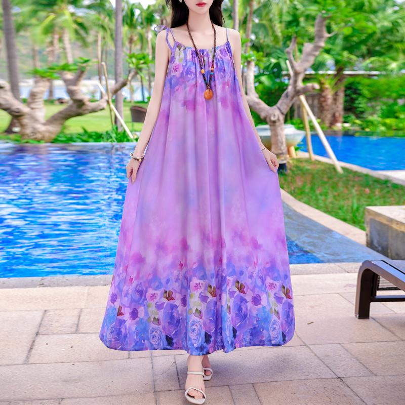 Casual Long Slip Dress for Women Summer Clothes Elegant Loose Plus Size Dress Beachwear