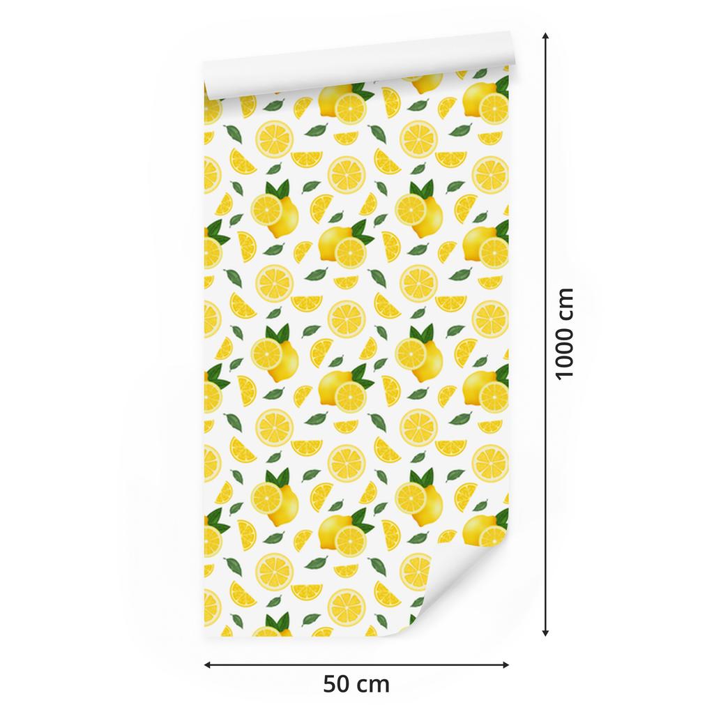 Lemon White and Yellow Wallpaper for Living Room and Bedroom 50x1000