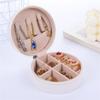 Compact Round Travel Jewelry Box for Earrings, Rings, and Necklaces