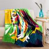 Colorful Abstract Portrait Art for All Seasons Blanket Lunch Break Throw Gift