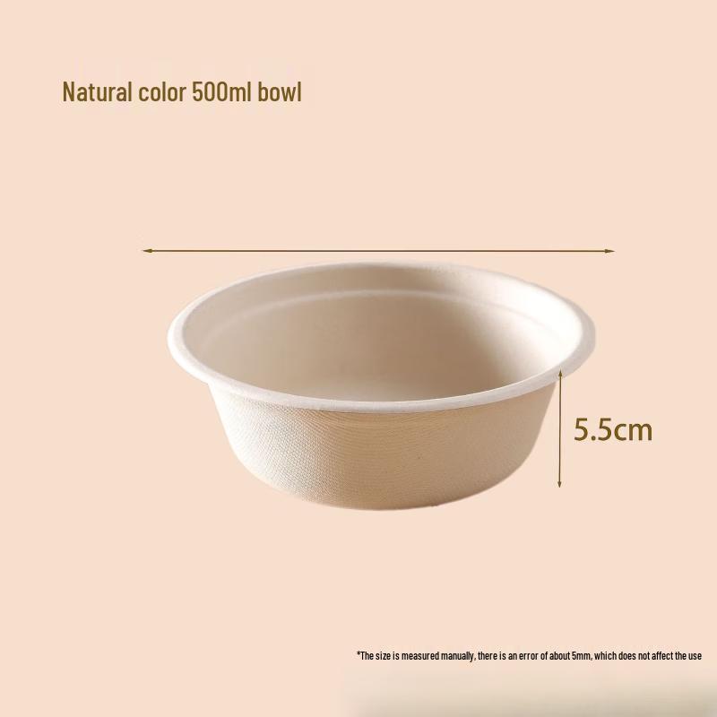 Yipan 500ml Disposable Sugarcane Pulp Bowls