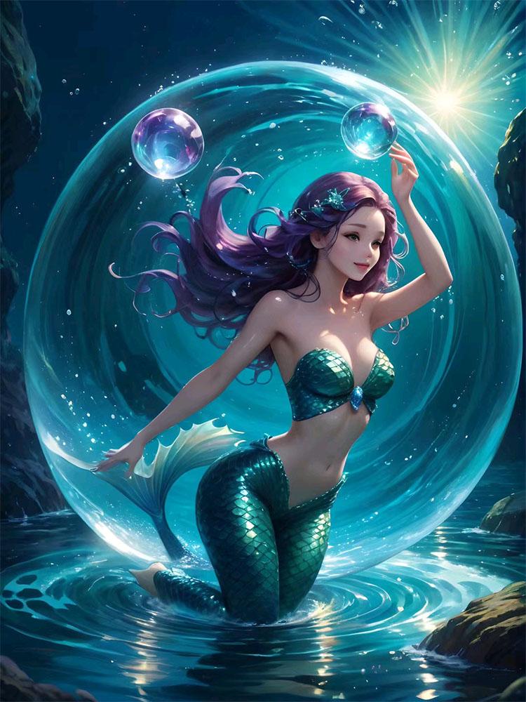 5D DIY Diamond Embroidery Abstract Art Diamond Painting Painted Mermaid Picture Cross Stitch Diamond Mosaic New  Wall Art