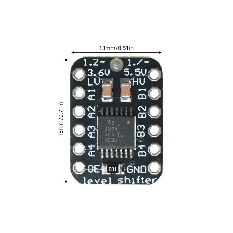 Txb0104 4-Channel Bidirectional Logic Level Shifter Module Auto Direction Sensing 3.3V/5V Logic Converter