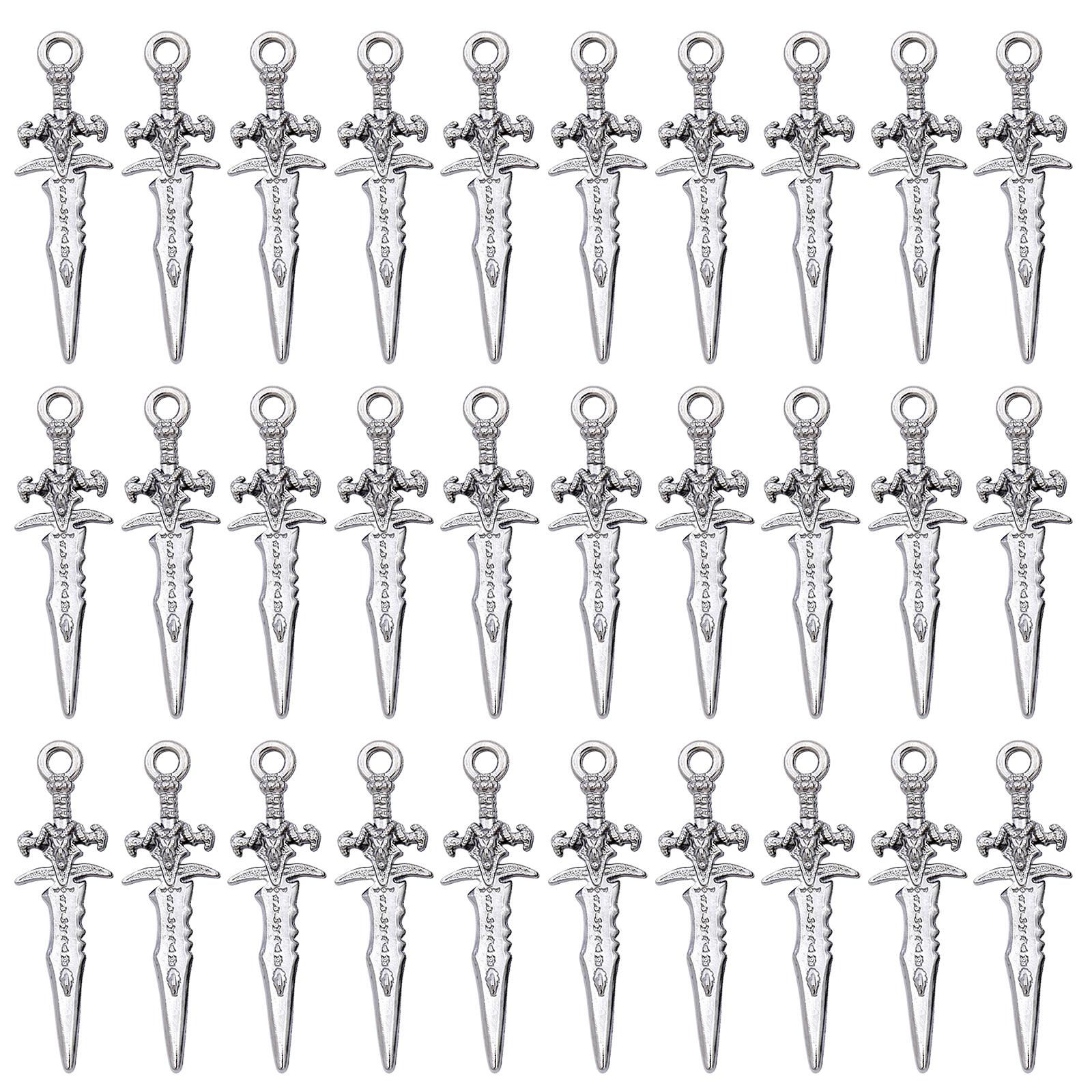 

30 шт. металлический сплав мини-меч подвеска маленькая подвеска ювелирные изделия аксессуары подходит для изготовления ювелирных изделий и поделок 1