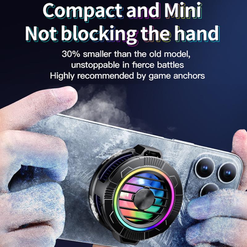 Cell Phone Cooler Color Lighting Magnetic Radiator 3 Gears Adjustable Cooling Fan Cell Phone