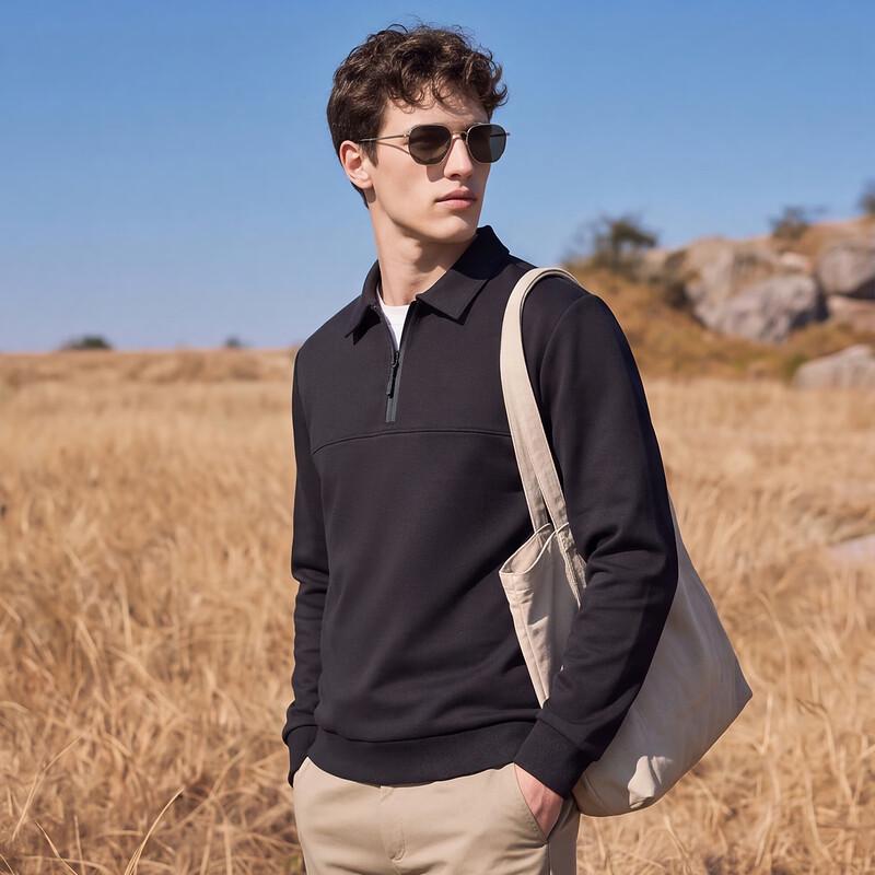 Antonio Men's Skin-Friendly Long-Staple Cotton Lapel Pullover