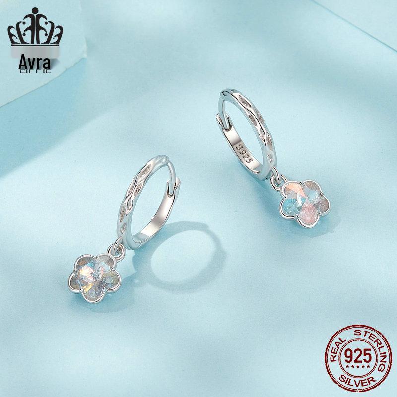 Avle Small Fresh Flower Earrings, S925 Sterling Silver with Platinum Plating, All-Match Earrings for Women