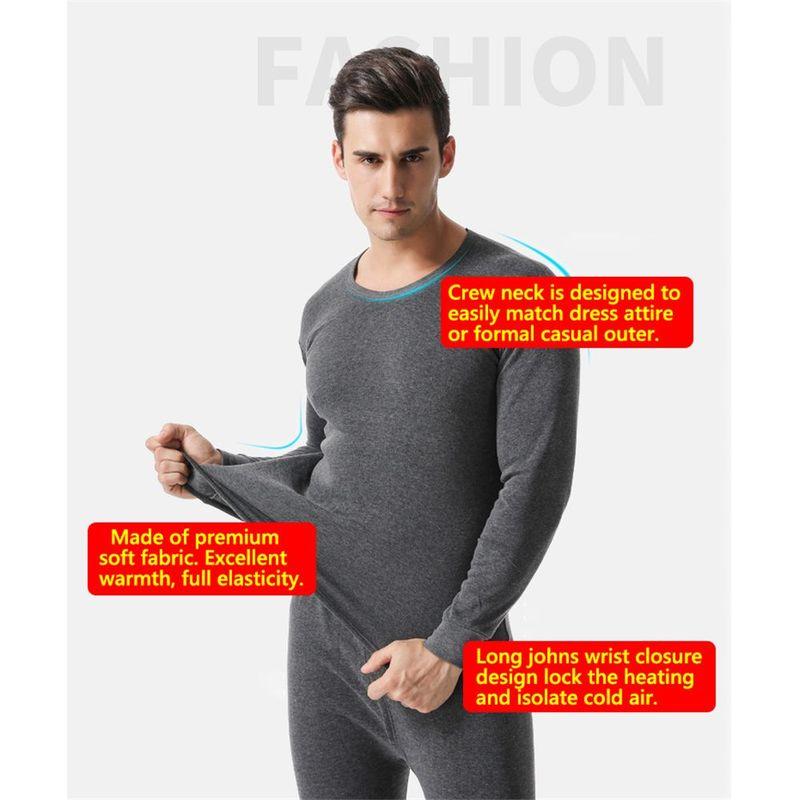 Weather Ultra Soft Fleece Lined Men's Long Johns Set Men's Thermal Underwear Set Top & Bottom Set Thermal Underwear for Men