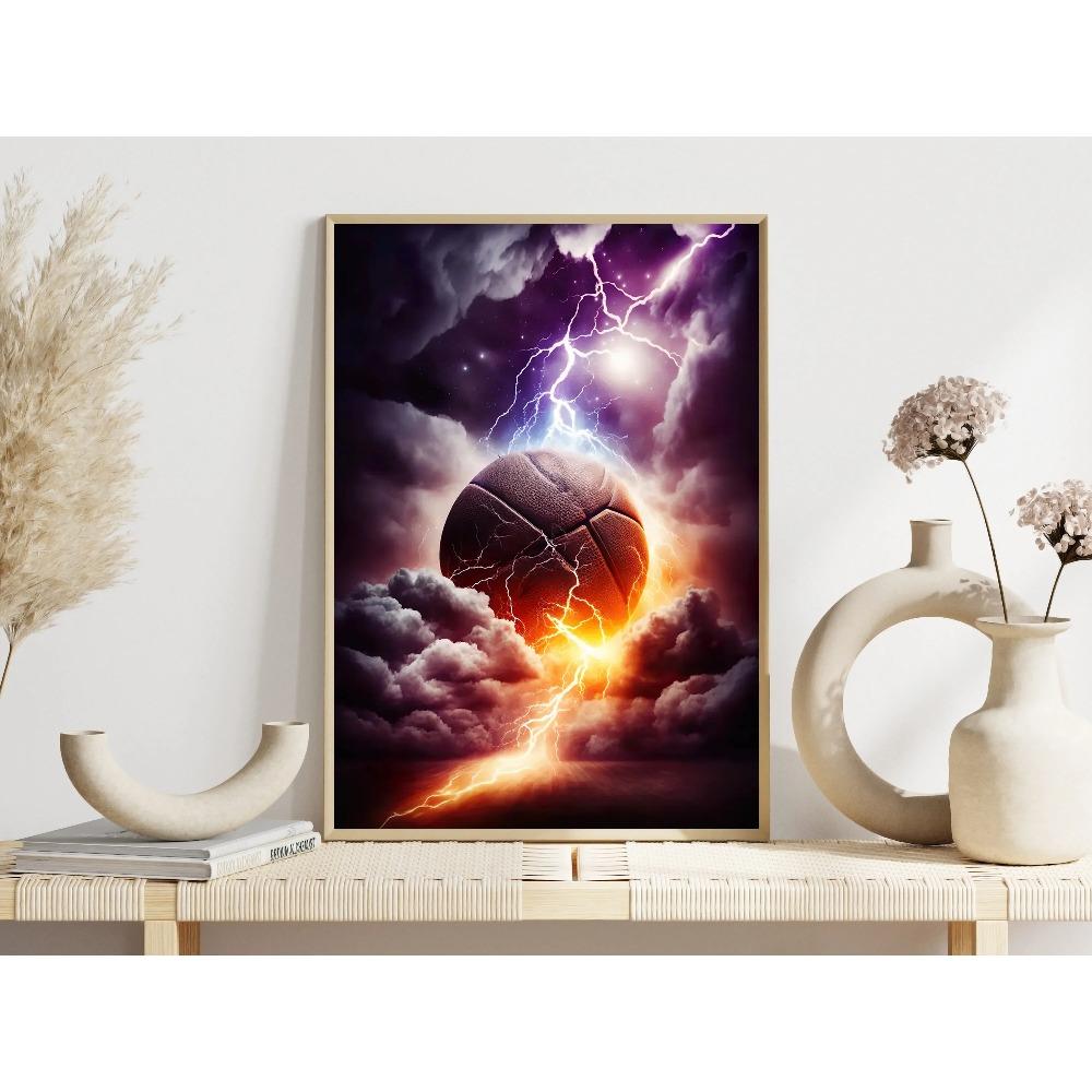 Vibrant Astonishing Basketball Landscape Posters Cool Space Basketball Modern Prints Canvas Wall Pictures Home Living Room Decor