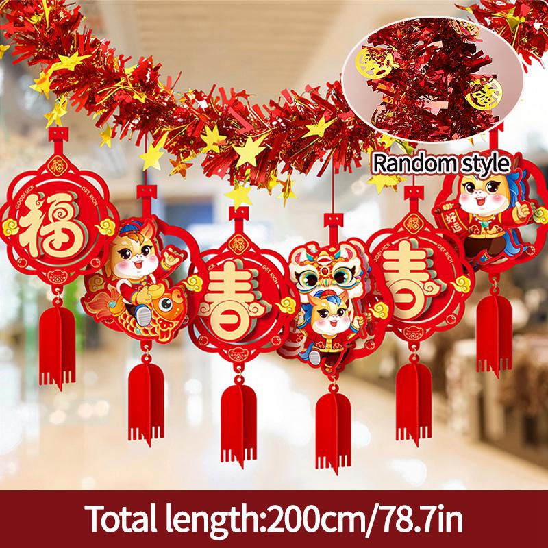 Spring Festival Decorations 2026 Chinese New Year Hanging Ornament Wall Decor Couplets Banners Tassel Pendant Horse Year Decor
