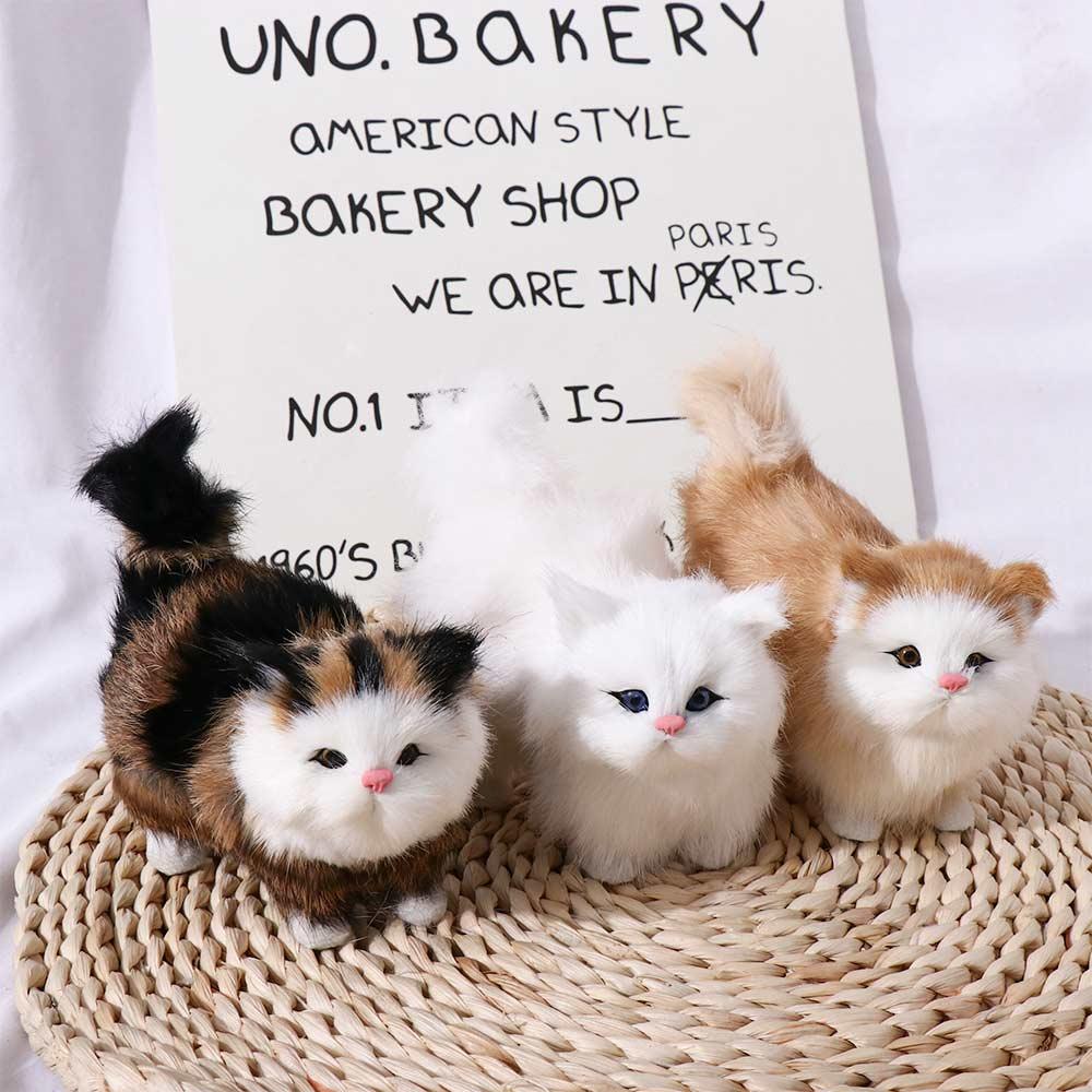 Animal Fake Cat for Children Kitten Doll Simulation Cat Cat Model Plush Cat Toys Stuffed Kitten