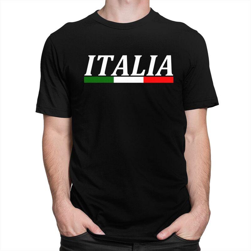 Custom Italy Flag T Shirts for Men Pure Cotton Tees Italian Proud Tshirt Tshirt Clothes