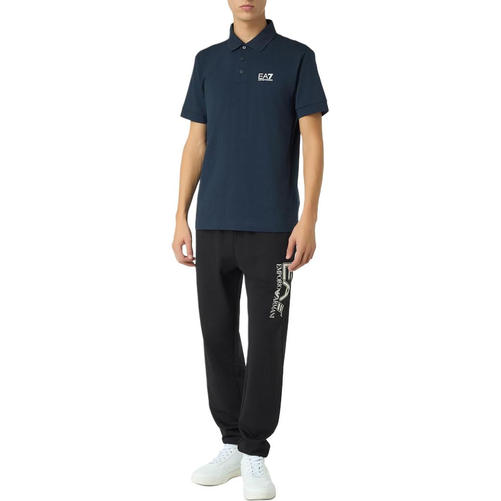 Emporio Armani Polo Slim Fit con Logo EA7 Uomo top Blu 8NPF14-PJVQZ-1562