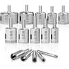 Diamond Hole Saw, 15 Pcs Diamond Drill Bits Set Glass Drill Bit Extractor Remover Tools for Glass, Ceramics, Porcelain, Ceramic Tile (1/4"-2")