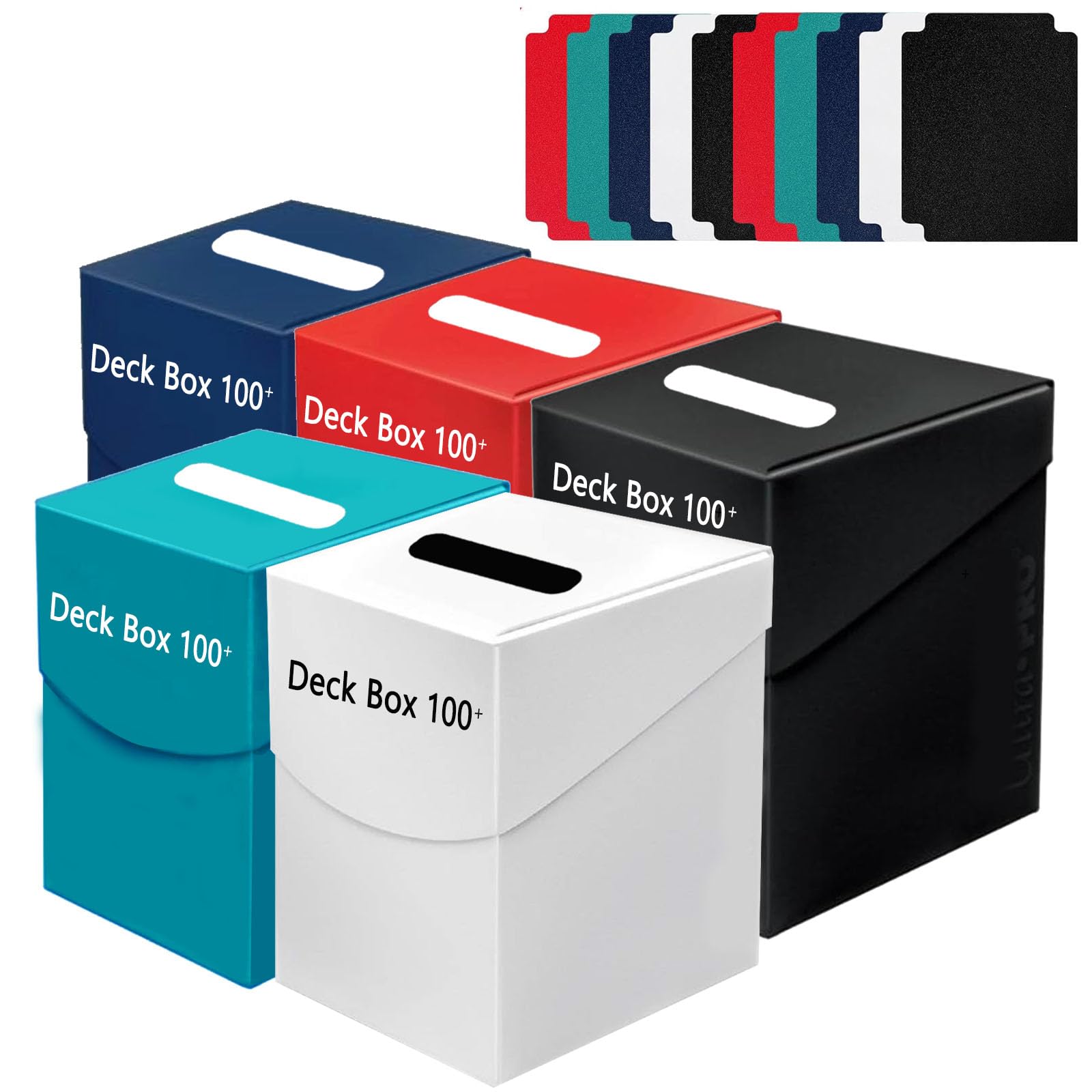 

Yoimize Deck Set with 10 Hard Plastic Trading Card Vertical Holds Compatible with Duel and Other Card Game Boxes 5-Color Dividers, Case, Storage, 100+