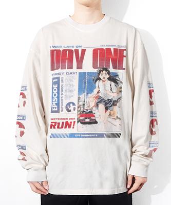 QT8 GARMENTS Lb Day-1 Washed Long Sleeve (Ecru)