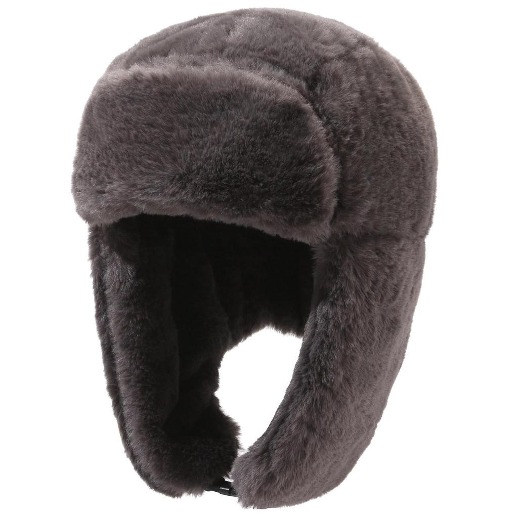 Women's Faux Rabbit Fur Winter Hat with Ear Protection, Cold-Proof, Thickened, Korean Style, Trendy and Warm for Outdoor Cycling.