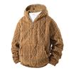 Autumn and Winter Hooded Fleece Zipper Jacket Men's Plus Fleece Cotton Jacket Lamb Wool Jacket