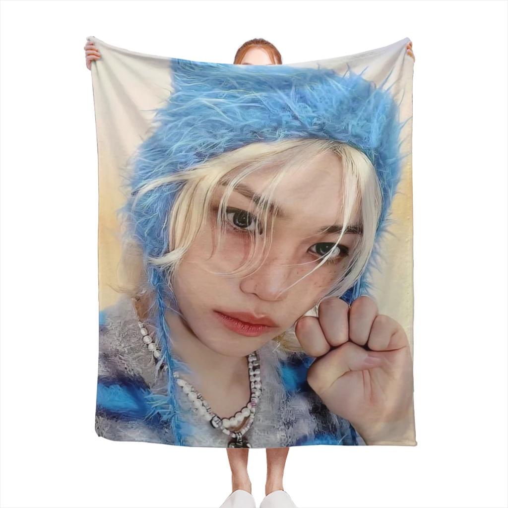 Hot-KPOP-Like-Stray-K-Kids Fashion Blanket Printed Throw Blanket Plush Fluffy Flanne Soft Throws for Sofa Couch and Bed