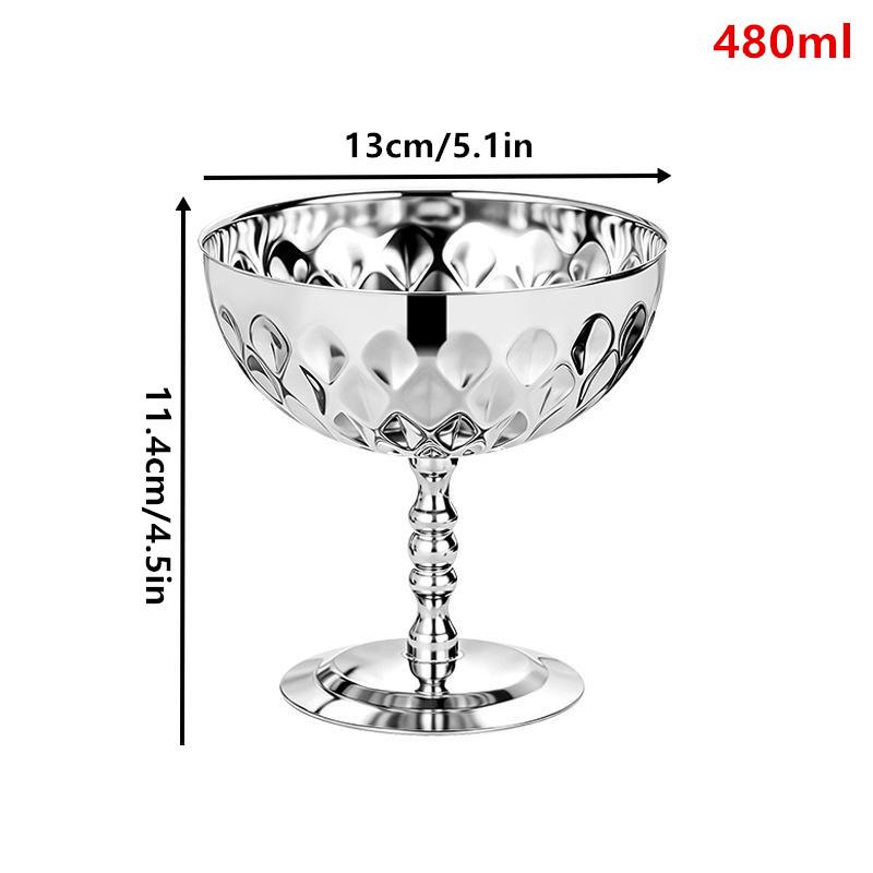 Edelstahlkelchbecher Eisdessert Salatschüssel Obstteller Snackschale Puddingbecher Tasse KTV Bar Zubehör