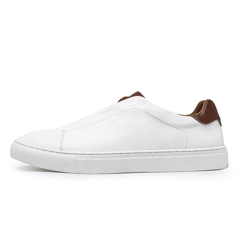 Italian Genuine Leather Shoes Comfortable Board Shoes White Waterproof Anti-Slip Comfortable Lace-up Men's Shoes Zapatos De Homb