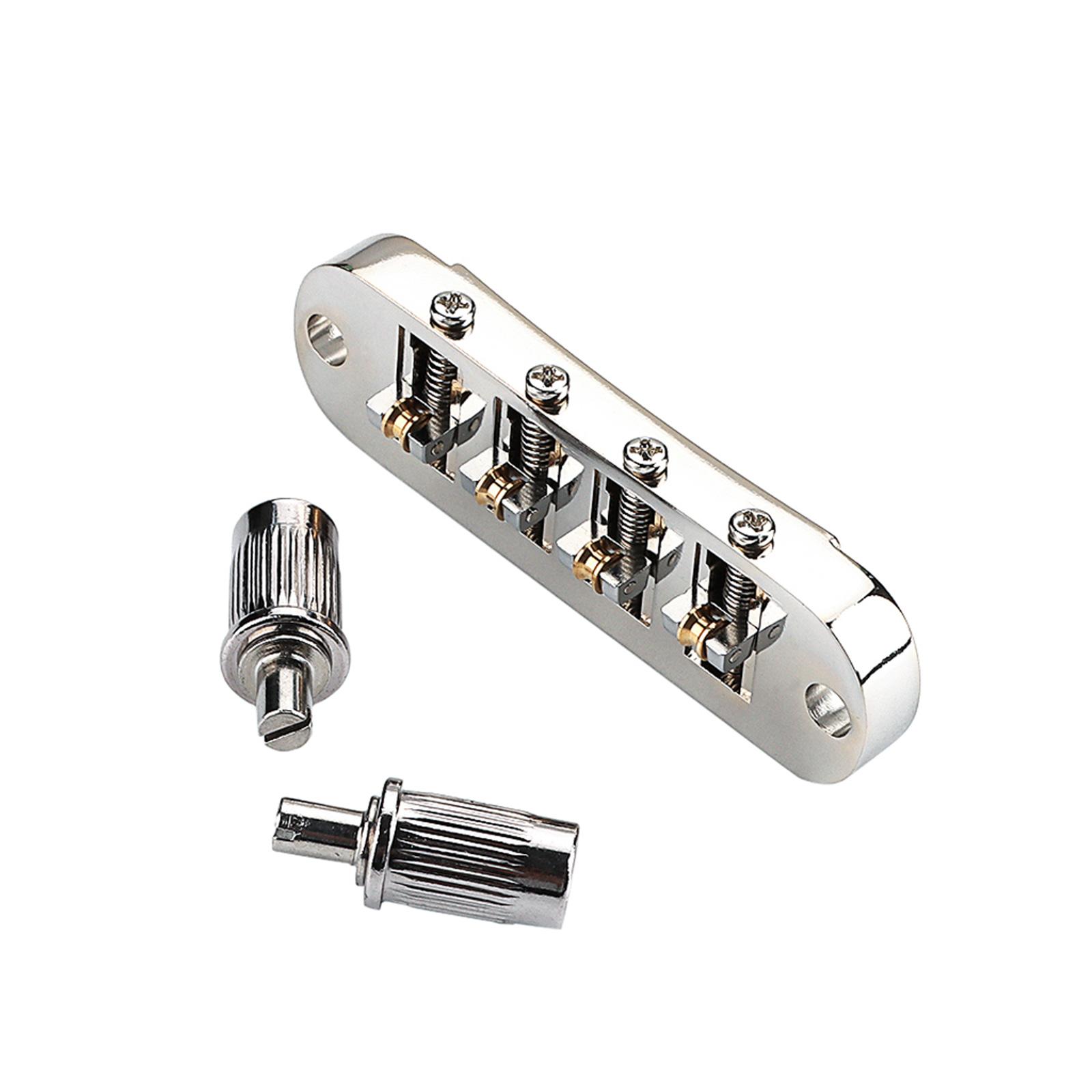 

4 String Guitar Bridge Replacement Roller Saddle Guitar Bridge Tailpiece Electric Guitar Bridge Easy to Install