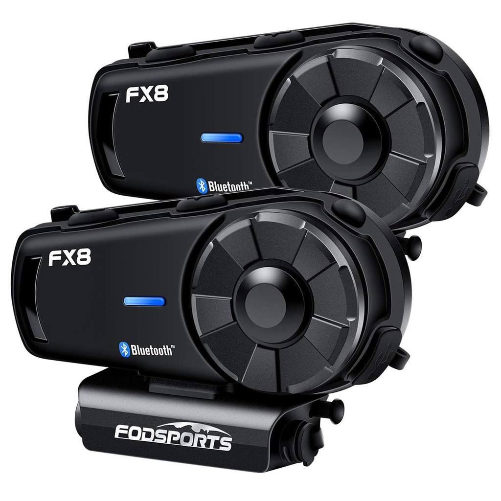 FODSPORTS FX8 Motorcycle Simultaneous and High Volume Music FM Sound Automatic Connection Japanese Voice 20 Hours of Continuous Talk Voice Bluetooth