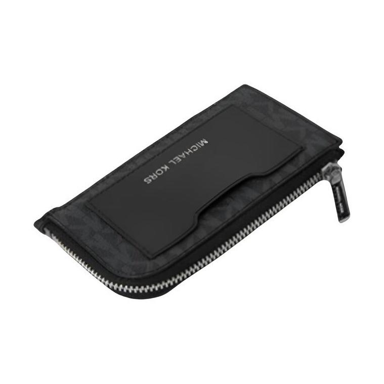 Michael Kors Classic Monogram Coated Canvas Wallet Card Holder Men wallet Black 36S0LGFE6B-BLACK