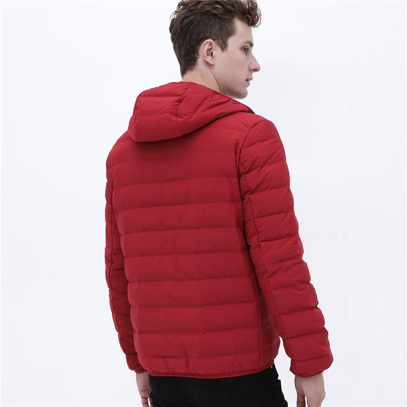 New Men's Down Men's Clothing Hooded Hooded Seamless Fabric Light Down Jacket Large Size Jacket