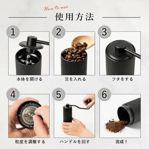 Manual Coffee Grinder with Mortar-Type Stainless Steel Blades, 25g Capacity, Adjustable Coarseness, Lightweight, Compact, Portable, Includes Cleaning