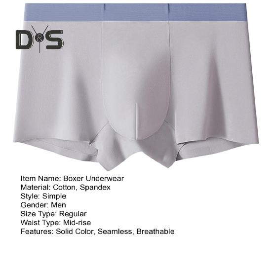 Men Boxer Underwear with Elastic Mid-Waist Breathable Comfortable 3D Cutting Shorts Briefs U-convex Seamless Panties