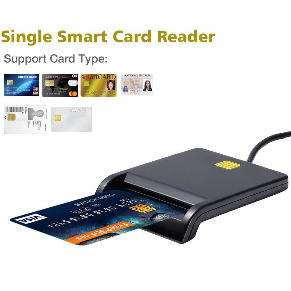 USB 2.0 Smart Card Reader/Writer for ATM, Tax Filing, Bank, ID, and IC Cards