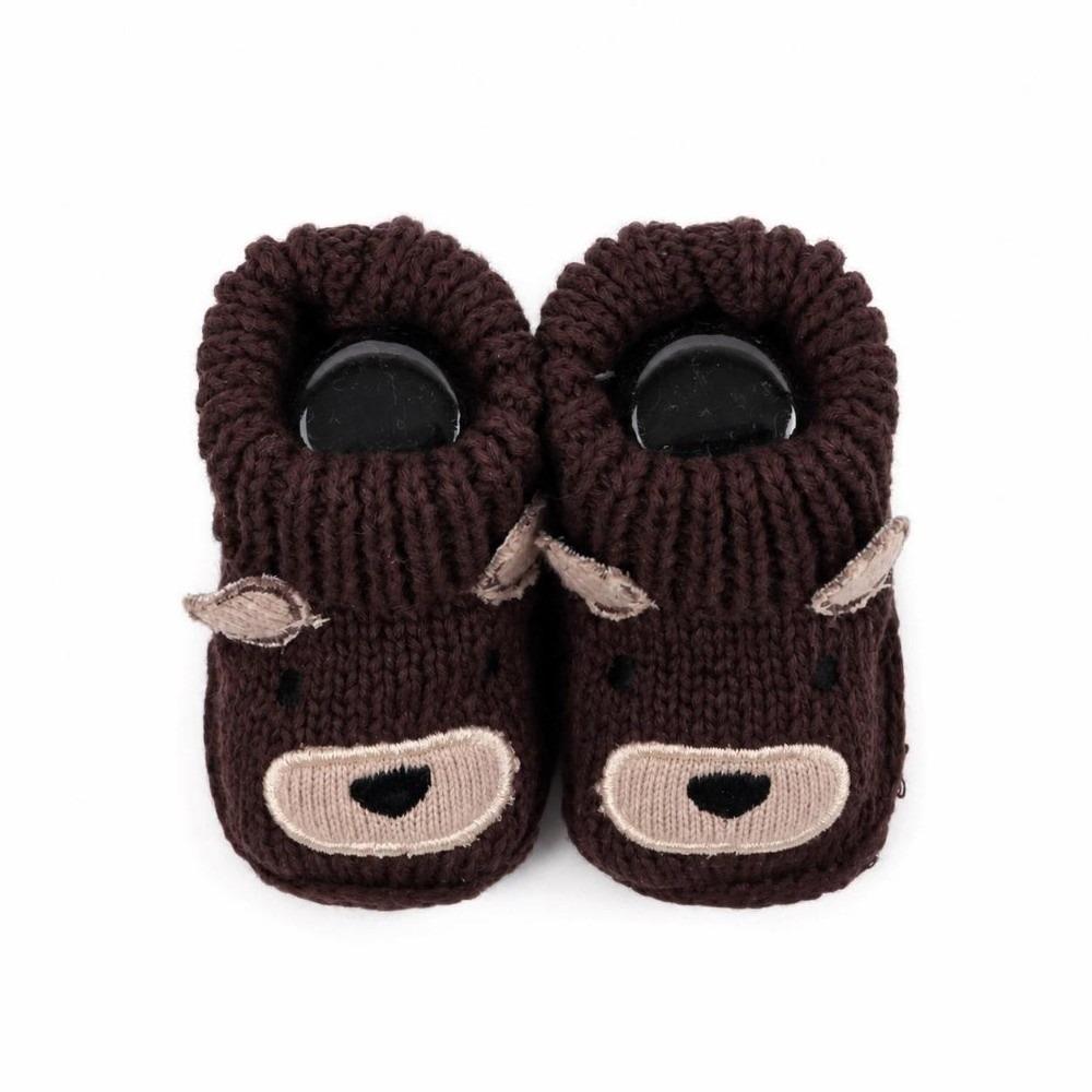 1 Pair Cartoon Pattern Infant Pre-walkers Anti-slip Design Toddler Sock Shoes  for 0-3 Months Baby