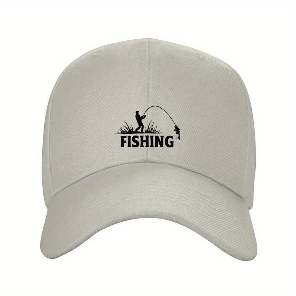 Fishing Silhouette Baseball Cap Adjustable Outdoor Sports Breathable Unisex Casual Hat