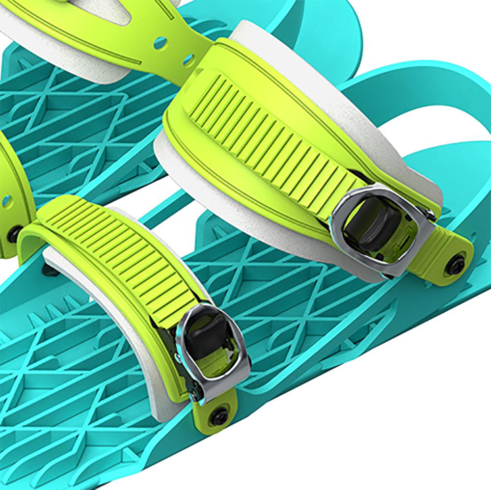 Colored  Adjustable Ski Strap Binding Attachment for Multiple Occasions With Ratchet Tongue Ladder to Secure Shoelaces