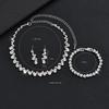 Wedding Evening Dress Necklace Bracelet Earrings Accessories Bridal Jewelry Ladies Three-piece Set