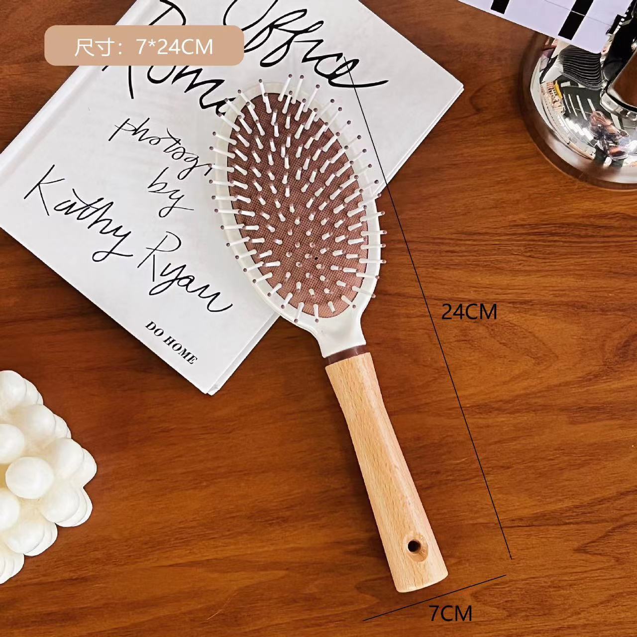 

Long Hair Wooden Comb for Women Air Cushion Massage Anti Static Portable Voluminous Hair Brush