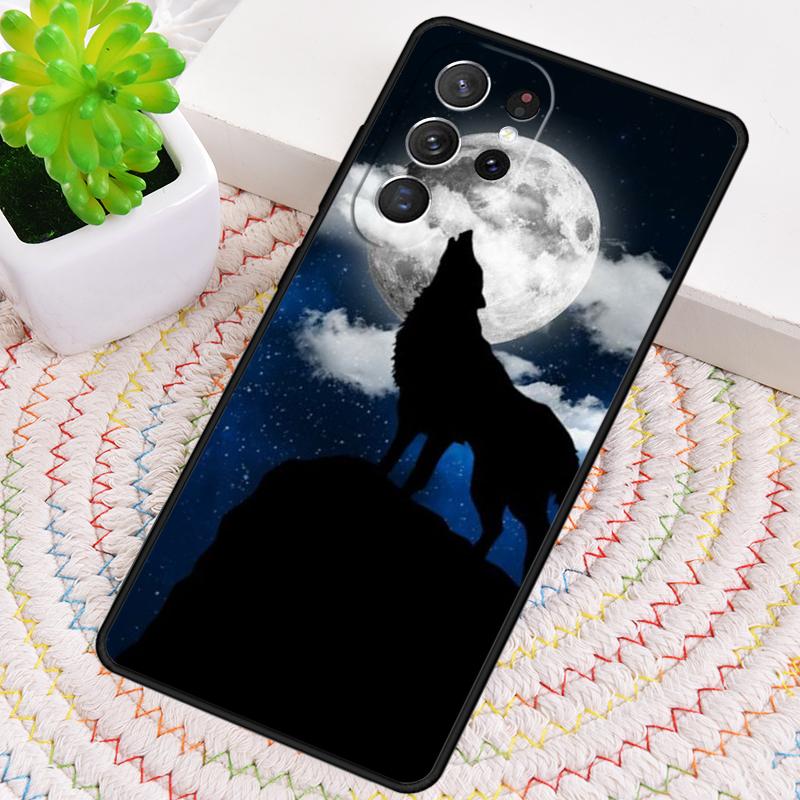 Mond heulender Wolf Muster Silikon Handyhülle Für Samsung Galaxy note 10 pro S26 S25 S24 S23 S22 S21 Plus S25Ultra Capa Cover