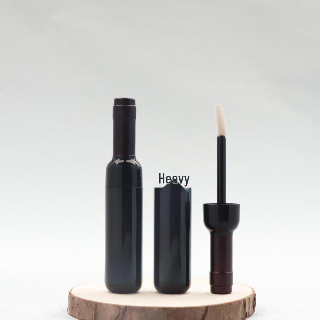 5ml Korean-Style Red Wine-Inspired Lip Gloss Tube, Plastic, Round, In Stock