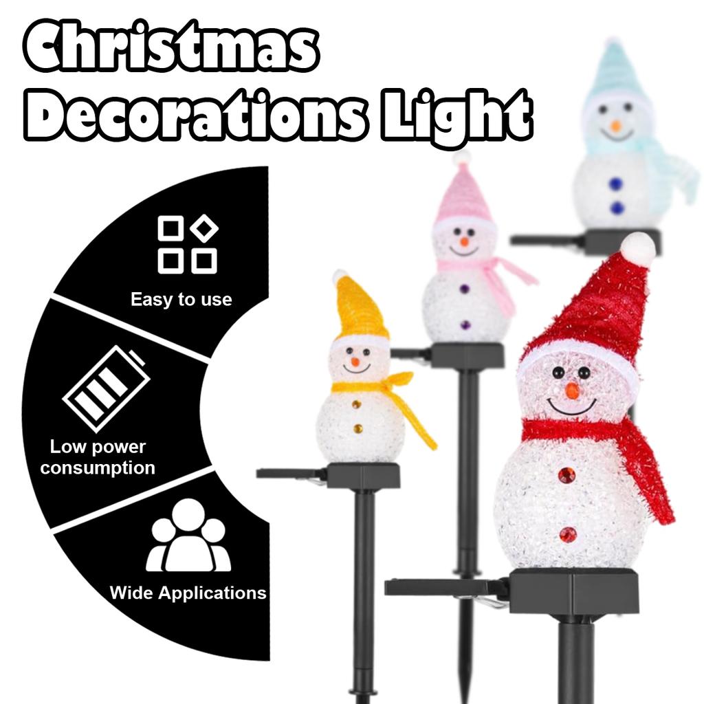 Christmas Solar Light For 4 Colors For christmas Lamp Decorative lighting Led Snowman light Garden Lights Ground plug Outdoor