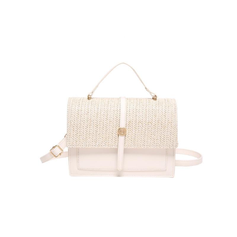 Stylish Pu Woven Shoulder Bag 2024 Summer Trendy Patchwork Small Crossbody For Women