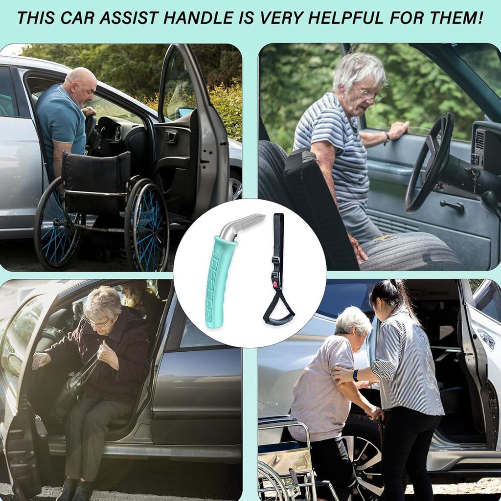 2 Pack Car Door Handle Supports Up To 450lbs Comfortable Grip Portable Assist Grab Handle for Elderly