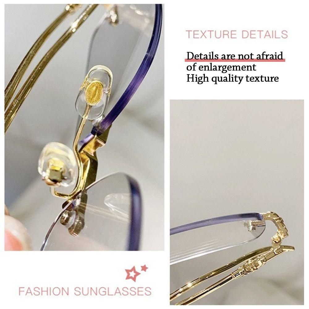 Blue Ray Blocking Anti Radiation Glasses Eye Protection Ultralight Photochromic Glasses Rimless Eyeglass Frame Computer Goggles