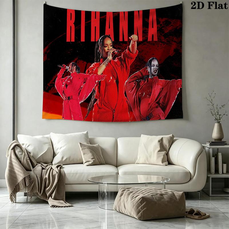 Rihanna Savage Wall Tapestry Aesthetic Wall Hanging Printed Fabric Blanket Decorative Tapestries for Bedroom Living Room Home Decor