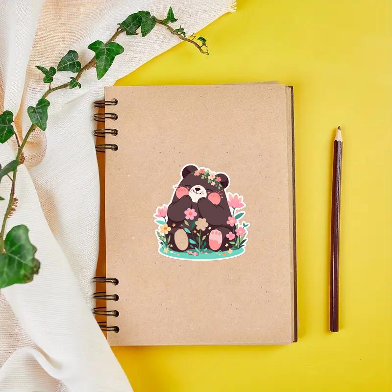 Cartoon Shy Brown Bear Stickers Durable for Laptop, Car, Luggage, Skateboard & More - Perfect for Teens, Adults, Creative Decor & Gifting