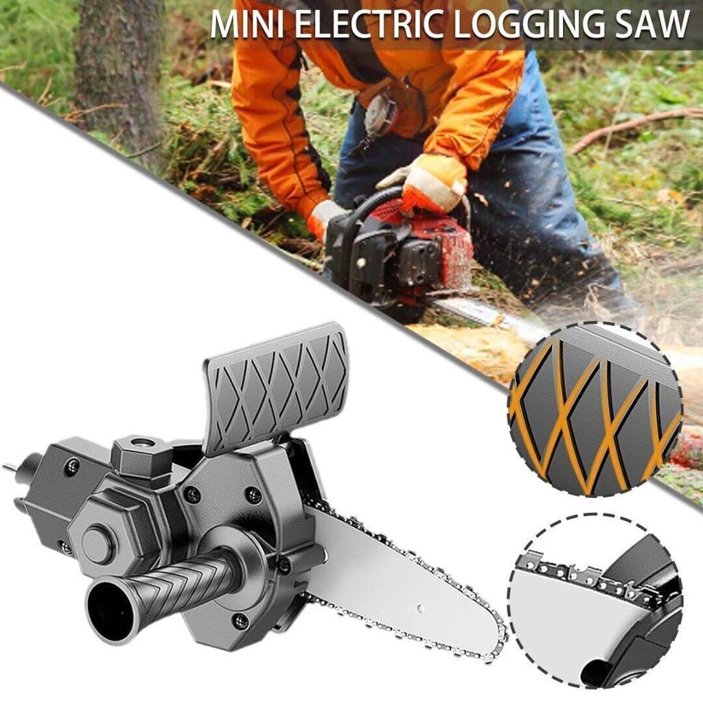 6 Inch Electric Drill Modified To Electric Chainsaw Tool Attachment Electric Chainsaws Accessory Practical Modification Tool  Power Woodworking Tool