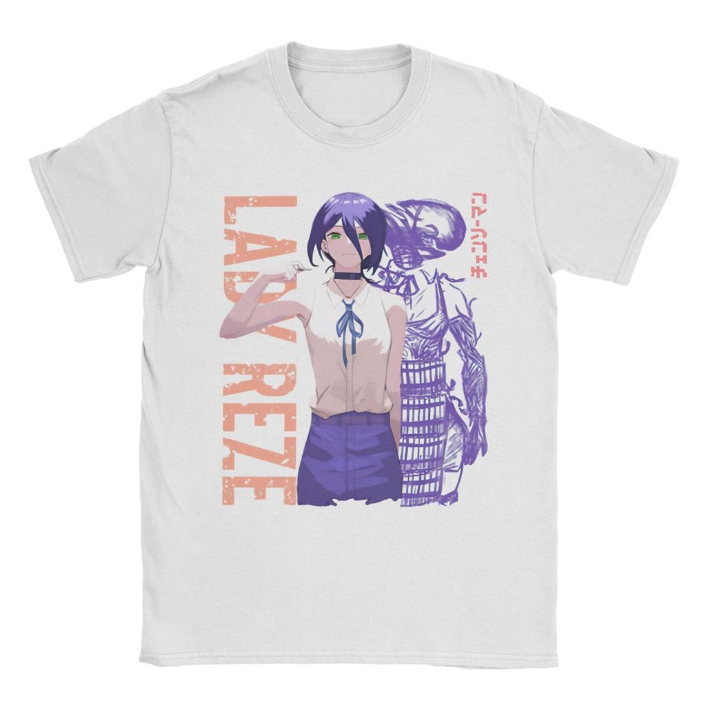 Reze Anime Chainsaws Japan Manga Man Outfit Men Women T Shirts 100% Cotton Tee Graphic Print  T-shirt Clothes